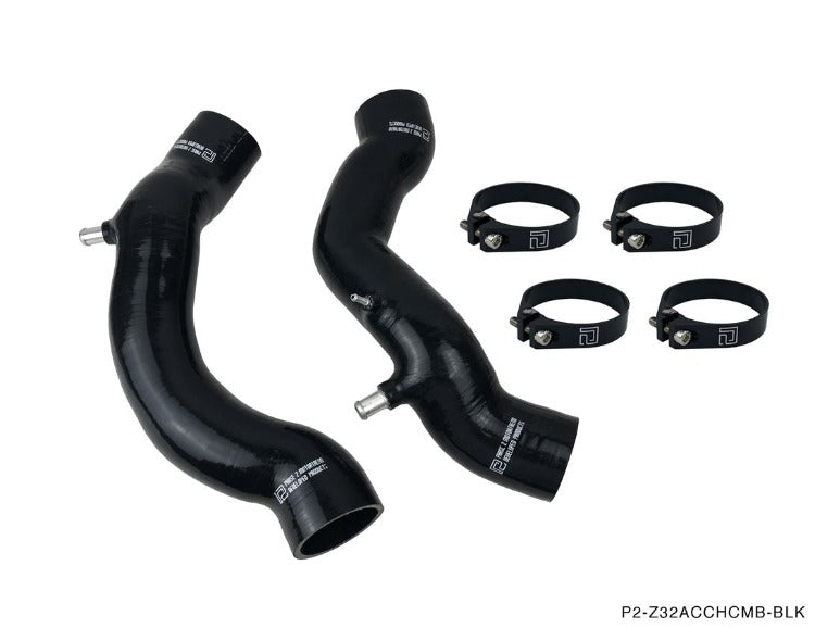 P2M Silicone Accordion Turbo Hose Kit - Black - Nissan Z32 300zx VG30DETT (1990-1996) - P2-Z32ACCHCMB-BLK
