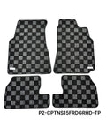 P2M Checkered Floor Mats - Nissan Silvia S15 (1999-2002) - P2-CPTNS15FRDGRHD-TP