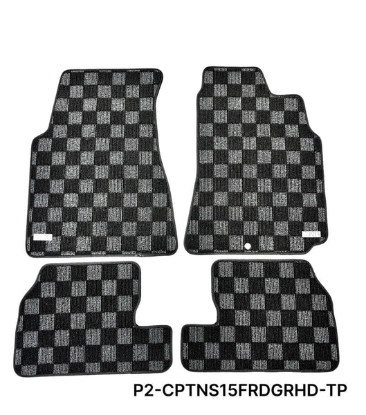 Phase 2 Motortrend (P2M) Checkered Carpet Race Floor Mats - Nissan Silvia S15 (1999-2002)