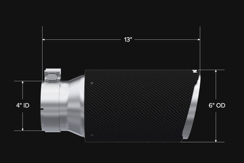 MBRP 4-Inch Dual Wall Angle Cut Tip - Carbon Fiber Tip