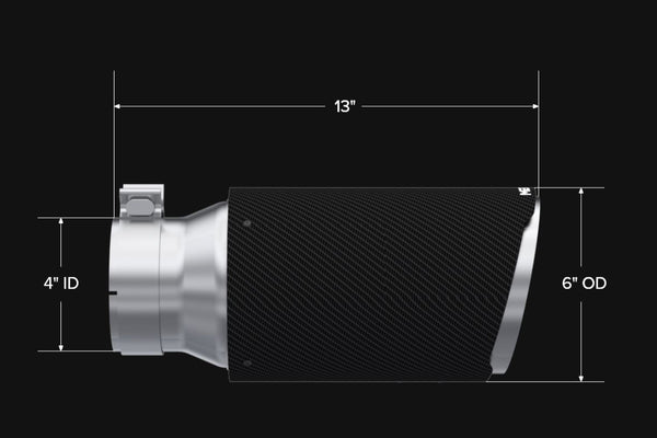 MBRP 4-Inch Dual Wall Angle Cut Tip - Carbon Fiber Tip