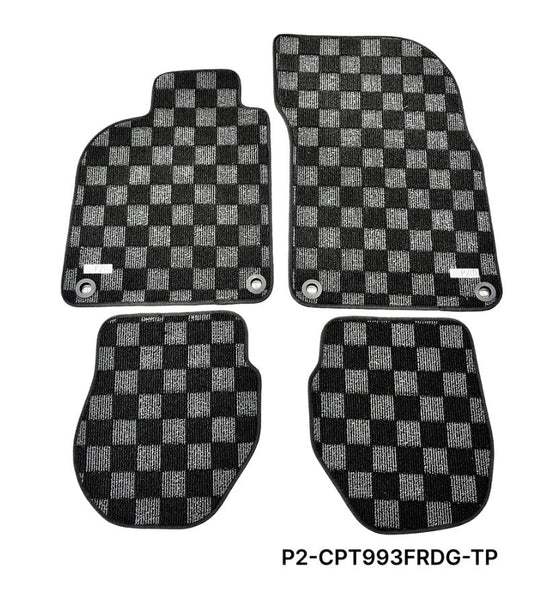 Phase 2 Motortrend (P2M) Checkered Carpet Race Floor Mats - Porsche 911 [993] (1993-1998)