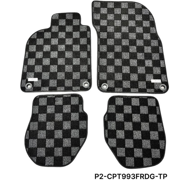 Phase 2 Motortrend (P2M) Checkered Carpet Race Floor Mats - Porsche 911 [993] (1993-1998)