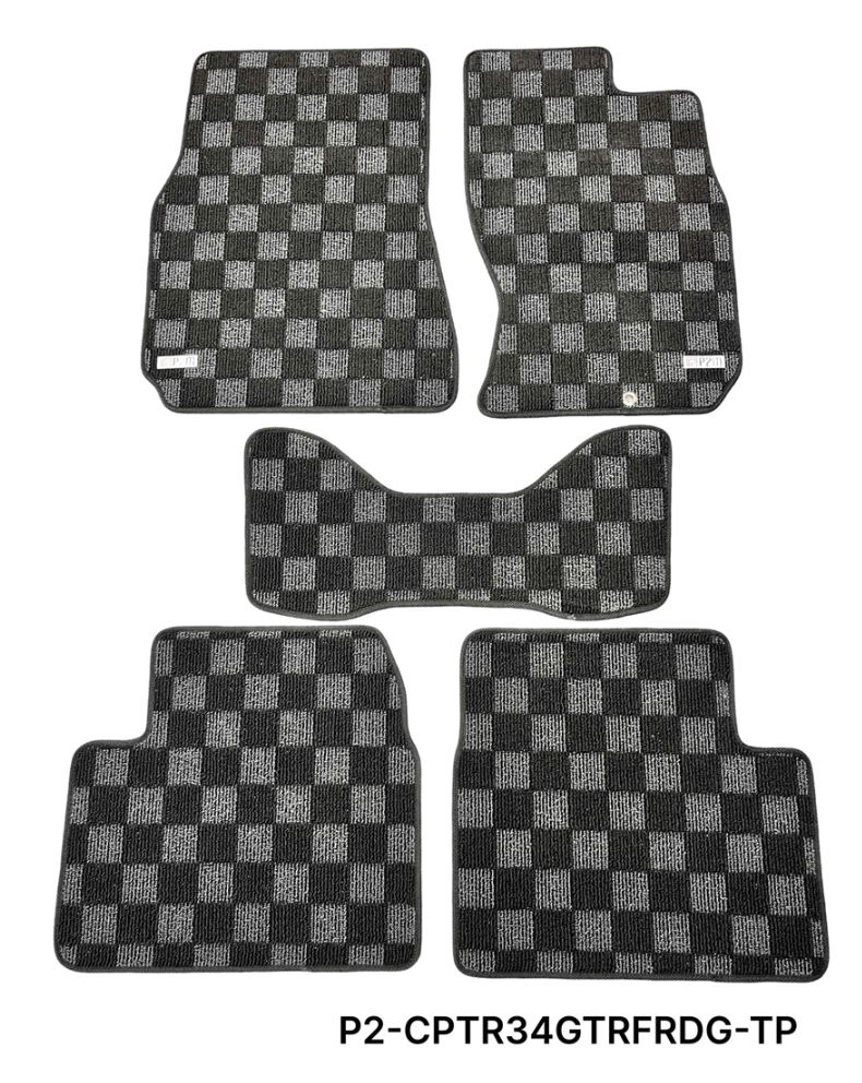 Phase 2 Motortrend (P2M) Checkered Carpet Race Floor Mats - Nissan Skyline R34 GT-R