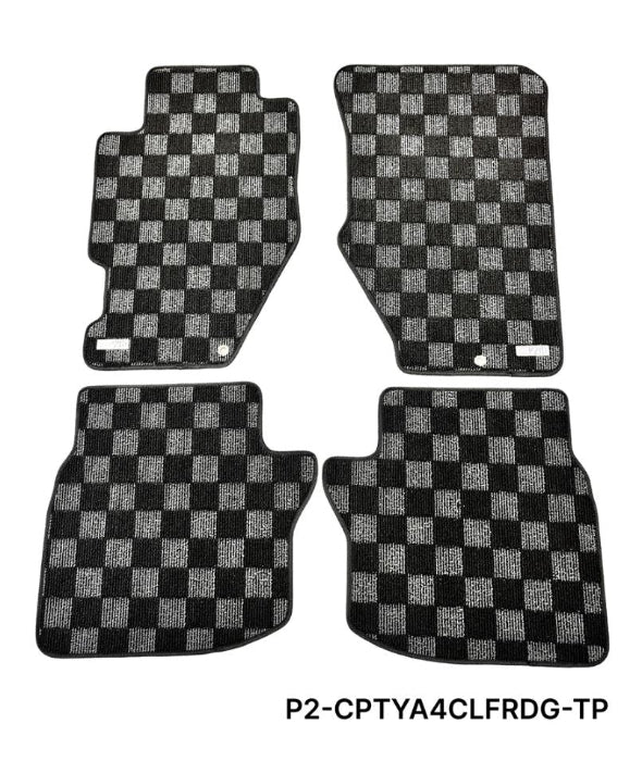 Phase 2 Motortrend (P2M) Checkered Carpet Race Floor Mats - Acura CL Coupe [YA4] (2000-2003)