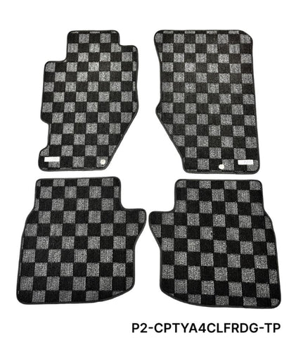Phase 2 Motortrend (P2M) Checkered Carpet Race Floor Mats - Acura CL Coupe [YA4] (2000-2003)