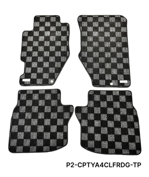 Phase 2 Motortrend (P2M) Checkered Carpet Race Floor Mats - Acura CL Coupe [YA4] (2000-2003)