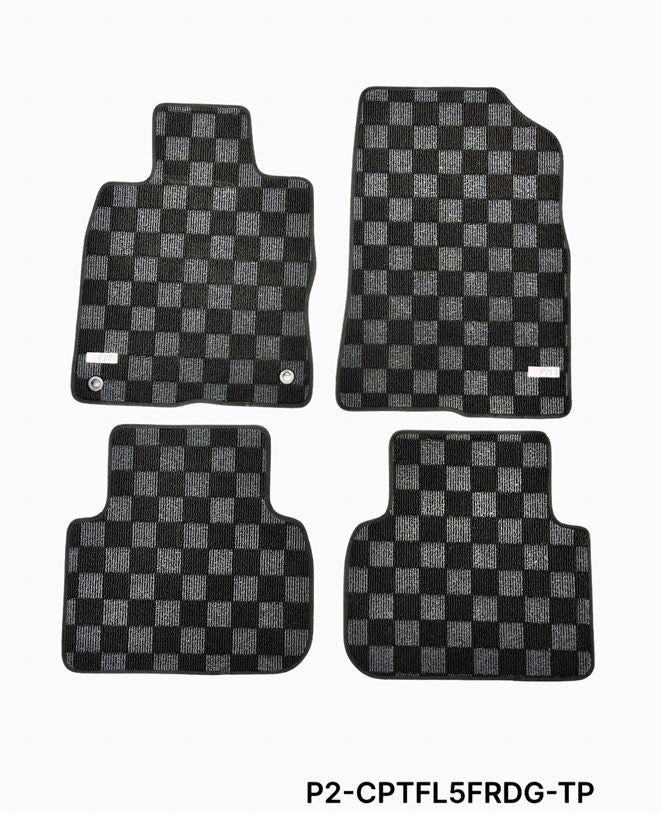 Phase 2 Motortrend (P2M) Checkered Carpet Race Floor Mats - Honda Civic Type-R FL5 (2023+)