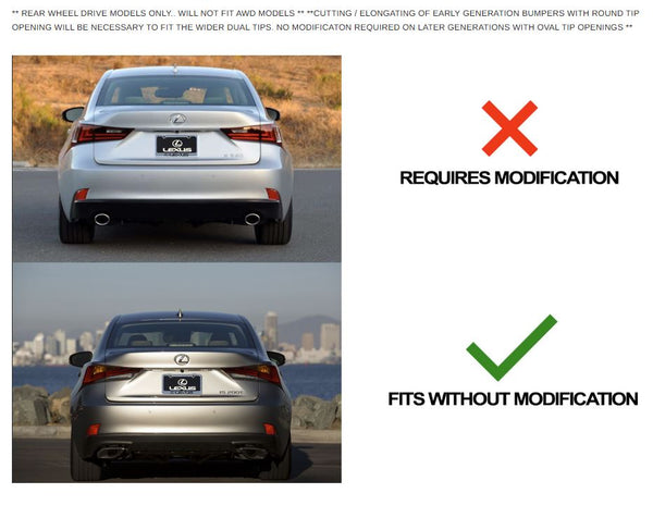 ISR Performance EP Dual Axle Back Exhaust - Lexus IS250 IS300 IS350 RWD (2013-2020)