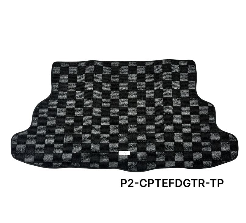 Phase 2 Motortrend (P2M) Checkered Carpet Race Trunk Mat - Honda Civic EF Hatchback (1988-1991)