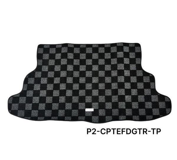 Phase 2 Motortrend (P2M) Checkered Carpet Race Trunk Mat - Honda Civic EF Hatchback (1988-1991)
