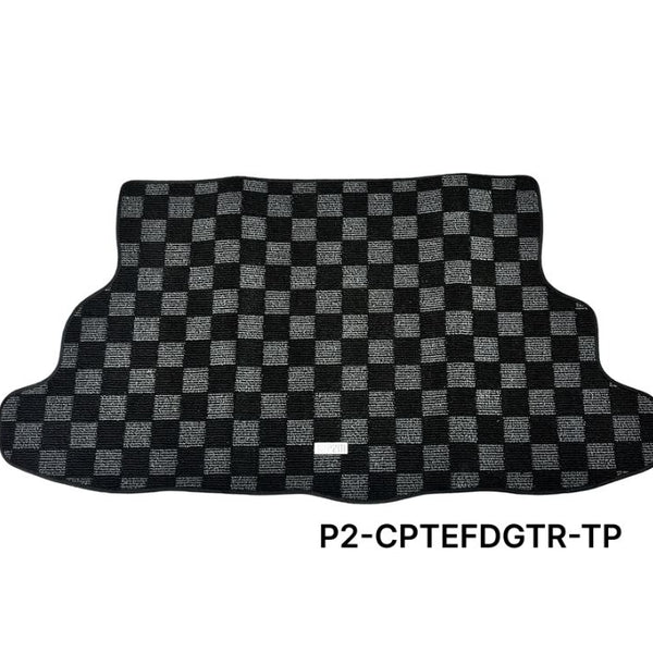 Phase 2 Motortrend (P2M) Checkered Carpet Race Trunk Mat - Honda Civic EF Hatchback (1988-1991)