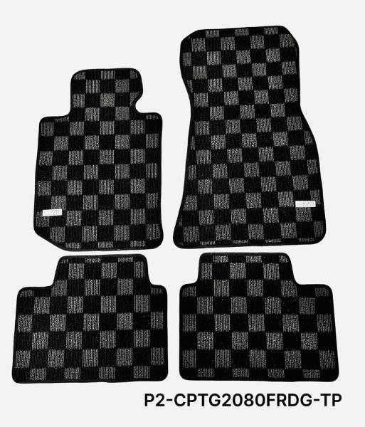 P2M Front & Rear Checkered Mats - BMW G20 G80 2019-2024 - P2-CPTG2080FRDG-TP