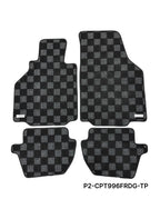 Phase 2 Motortrend (P2M) Checkered Carpet Race Floor Mats - Porsche 911 [996] (1997-2006)