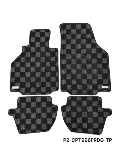 Phase 2 Motortrend (P2M) Checkered Carpet Race Floor Mats - Porsche 911 [996] (1997-2006)