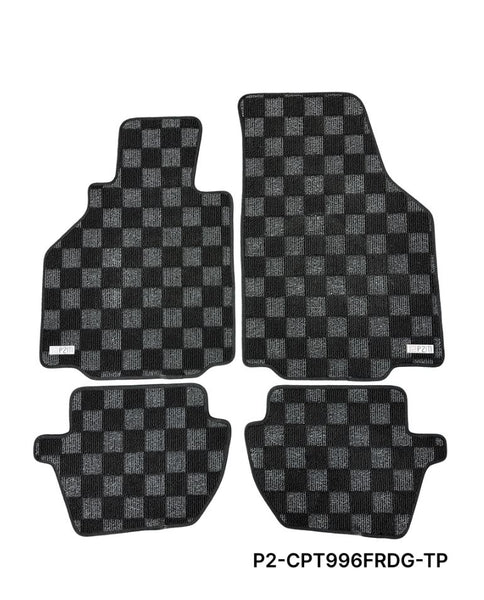 Phase 2 Motortrend (P2M) Checkered Carpet Race Floor Mats - Porsche 911 [996] (1997-2006)