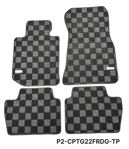 Phase 2 Motortrend (P2M) Checkered Carpet Race Floor Mats - BMW 4-SERIES Coupe G22/G82 (2020-2025)