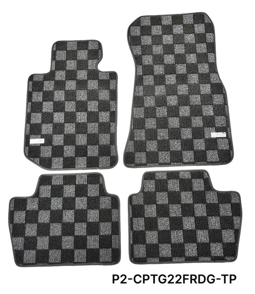 Phase 2 Motortrend (P2M) Checkered Carpet Race Floor Mats - BMW 4-SERIES Coupe G22/G82 (2020-2025)