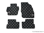Phase 2 Motortrend (P2M) Front & Rear Checkered Race Carpet Floor Mats - Mazda 3 BL (2010-2013)