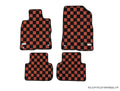 P2M Red Checkered Flag Carpet Floor Mats - Honda Civic FL5 (2022+)