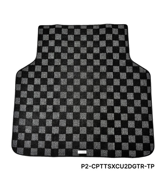 Phase 2 Motortrend (P2M) Checkered Carpet Race Trunk Mat - Acura TSX Wagon CU2 (2009-2014)