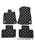 Phase 2 Motortrend (P2M) Checkered Carpet Race Floor Mats - Lexus IS200T IS250 IS300 IS350 (2014-2020)