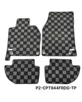 Phase 2 Motortrend (P2M) Checkered Carpet Race Floor Mats - Porsche 924 944 968 Coupe