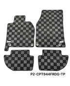 Phase 2 Motortrend (P2M) Checkered Carpet Race Floor Mats - Porsche 924 944 968 Coupe