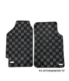 Phase 2 Motortrend (P2M) Checkered Front Floor Mats - Honda Civic / CRX (1984-1987)