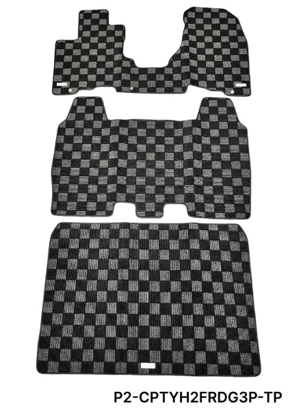 Phase 2 Motortrend (P2M) Checkered Carpet Race Floor Mats - Honda Element YH2 (2003-2008)