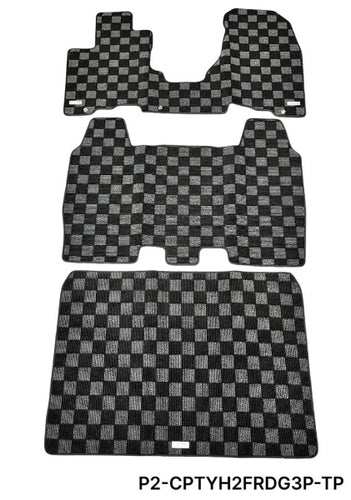 Phase 2 Motortrend (P2M) Checkered Carpet Race Floor Mats - Honda Element YH2 (2003-2008)