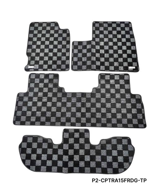 Phase 2 Motortrend (P2M) Checkered Carpet Race Floor Mats - Honda Odyssey RA1-RA5 (1995-1998)