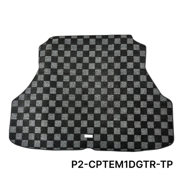 Phase 2 Motortrend (P2M) Checkered Carpet Race Trunk Mat - Honda Civic Coupe EM1 (1996-2000)