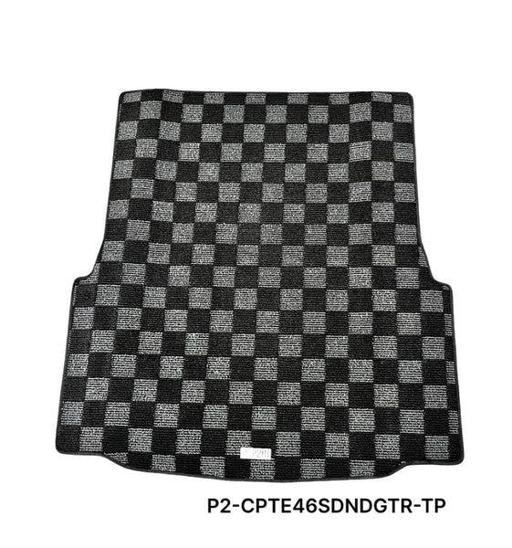 Phase 2 Motortrend (P2M) Checkered Carpet Race Trunk Mat - BMW E46 3-Series (1999-2006)