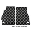 Phase 2 Motortrend (P2M) Checkered Flag Carpet Floor Mats Front - Toyota MR2 Spyder MRS SW30 (2000-2005)