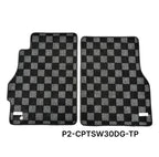 Phase 2 Motortrend (P2M) Checkered Flag Carpet Floor Mats Front - Toyota MR2 Spyder MRS SW30 (2000-2005)