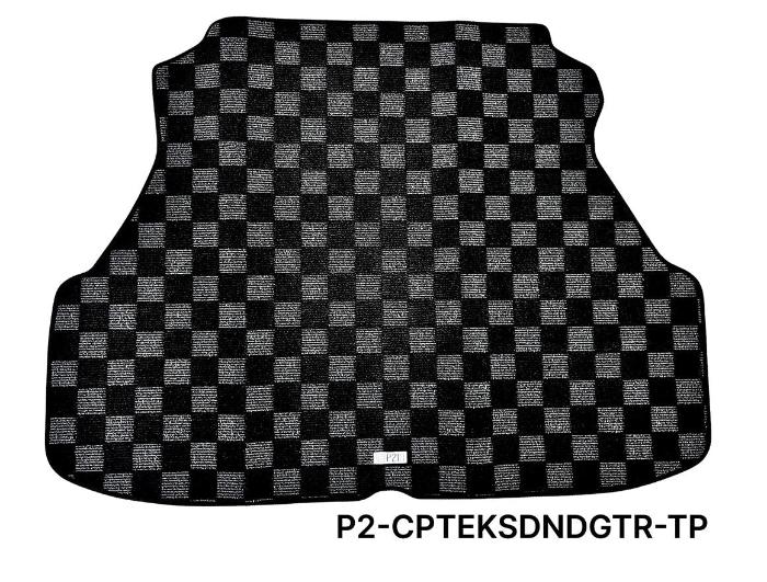 Phase 2 Motortrend (P2M) Checkered Carpet Trunk Mat - Honda Civic Sedan EK3 (1996-2000)