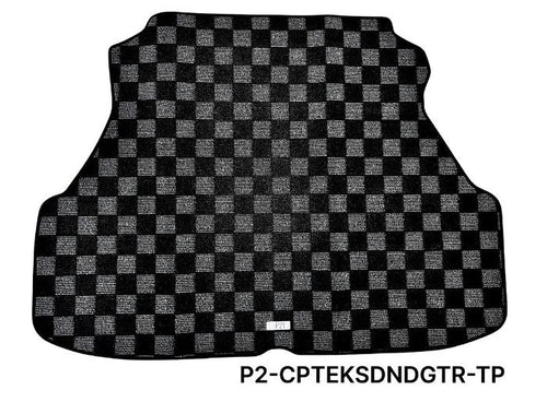 Phase 2 Motortrend (P2M) Checkered Carpet Trunk Mat - Honda Civic Sedan EK3 (1996-2000)