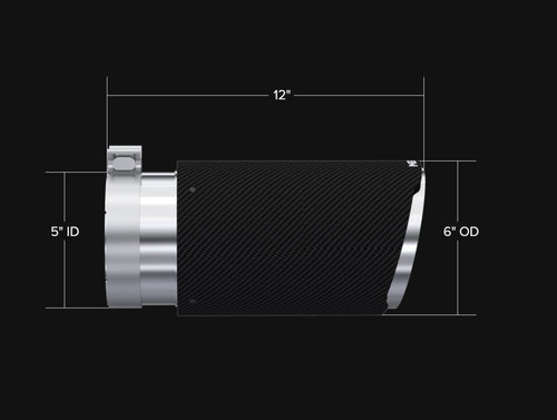 MBRP 5-Inch Dual Wall Angle Cut Tip - Carbon Fiber Tip
