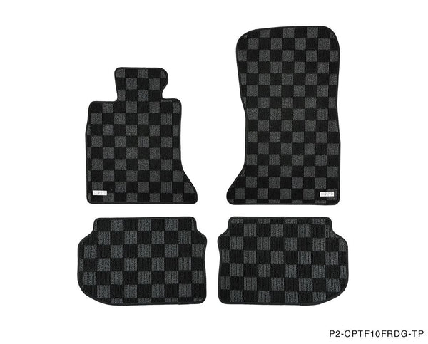 Phase 2 Motortrend (P2M) Checkered Carpet Race Floor Mats - BMW F10 5-Series Sedan (2010-2017)