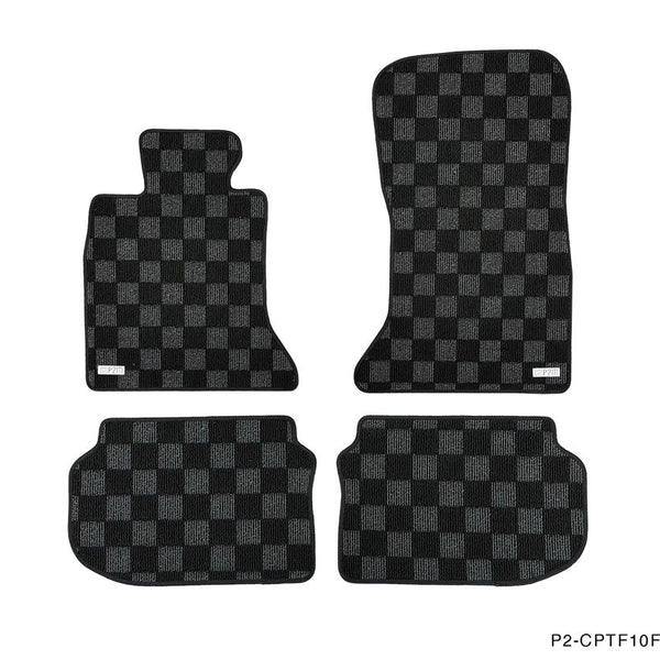 Phase 2 Motortrend (P2M) Checkered Carpet Race Floor Mats - BMW F10 5-Series Sedan (2010-2017)