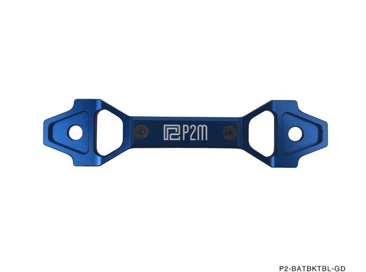 P2M Blue Adjustable Billet Aluminum Battery Bracket - 130mm to 175mm