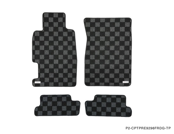 Phase 2 Motortrend (P2M) Checkered Carpet Race Floor Mats - Honda Prelude BA/BB (1992-1996)