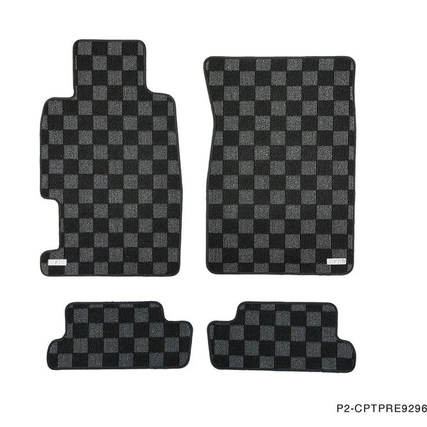 Phase 2 Motortrend (P2M) Checkered Carpet Race Floor Mats - Honda Prelude BA/BB (1992-1996)