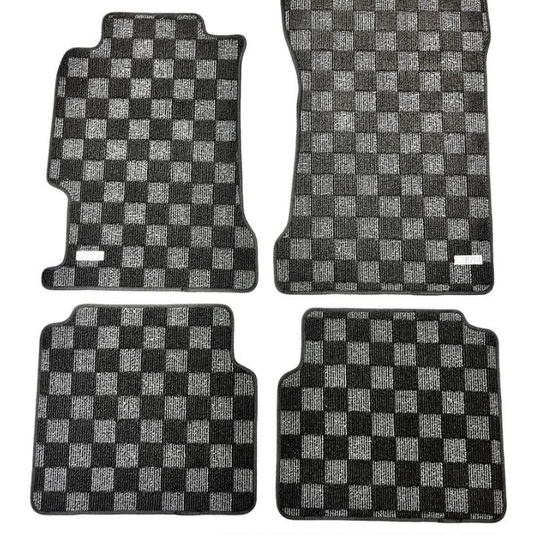 Phase 2 Motortrend (P2M) Checkered Carpet Race Floor Mats - Honda Accord Coupe & Sedan (1994-1997)