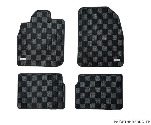 Phase 2 Motortrend (P2M) Checkered Carpet Race Floor Mats - Chevrolet HHR (2006-2011)