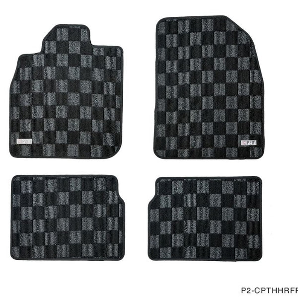 Phase 2 Motortrend (P2M) Checkered Carpet Race Floor Mats - Chevrolet HHR (2006-2011)