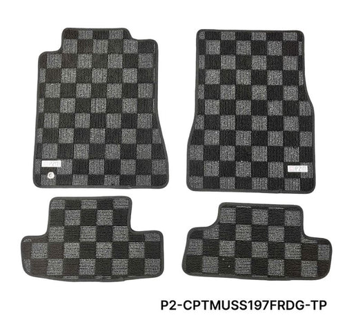 Phase 2 Motortrend (P2M) Checkered Carpet Race Floor Mats - Ford Mustang S197 (2005-2009)