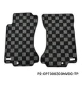 Phase 2 Motortrend (P2M) Checkered Race Carpet Floor Mats Set - Nissan Z32 300zx Convertible (1993-1996)