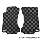 Phase 2 Motortrend (P2M) Checkered Race Carpet Floor Mats Set - Nissan Z32 300zx Convertible (1993-1996)